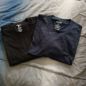 True Classic Men's Long Sleeve Crewneck Shirt - Black & Navy Size Medium